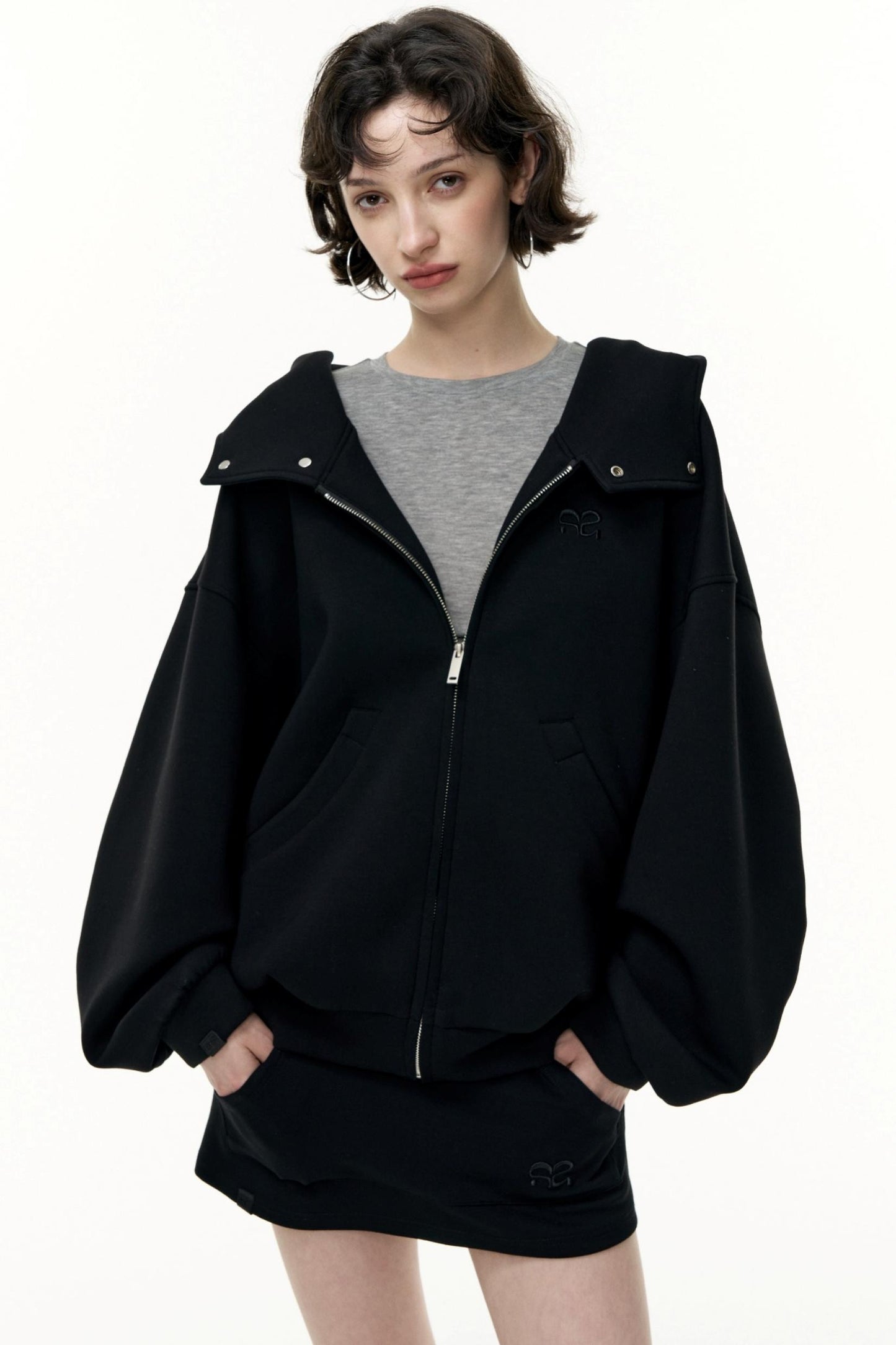 Tea Layer Hooded Cardigan Coat