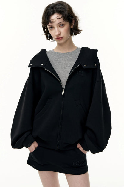 Tea Layer Hooded Cardigan Coat