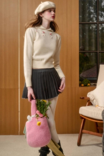 Wool Handmade Embroidered Sweater