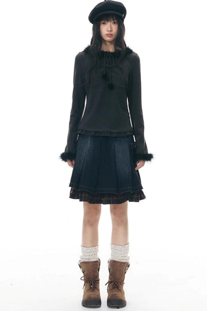 Furry Patchwork Base Layer Top