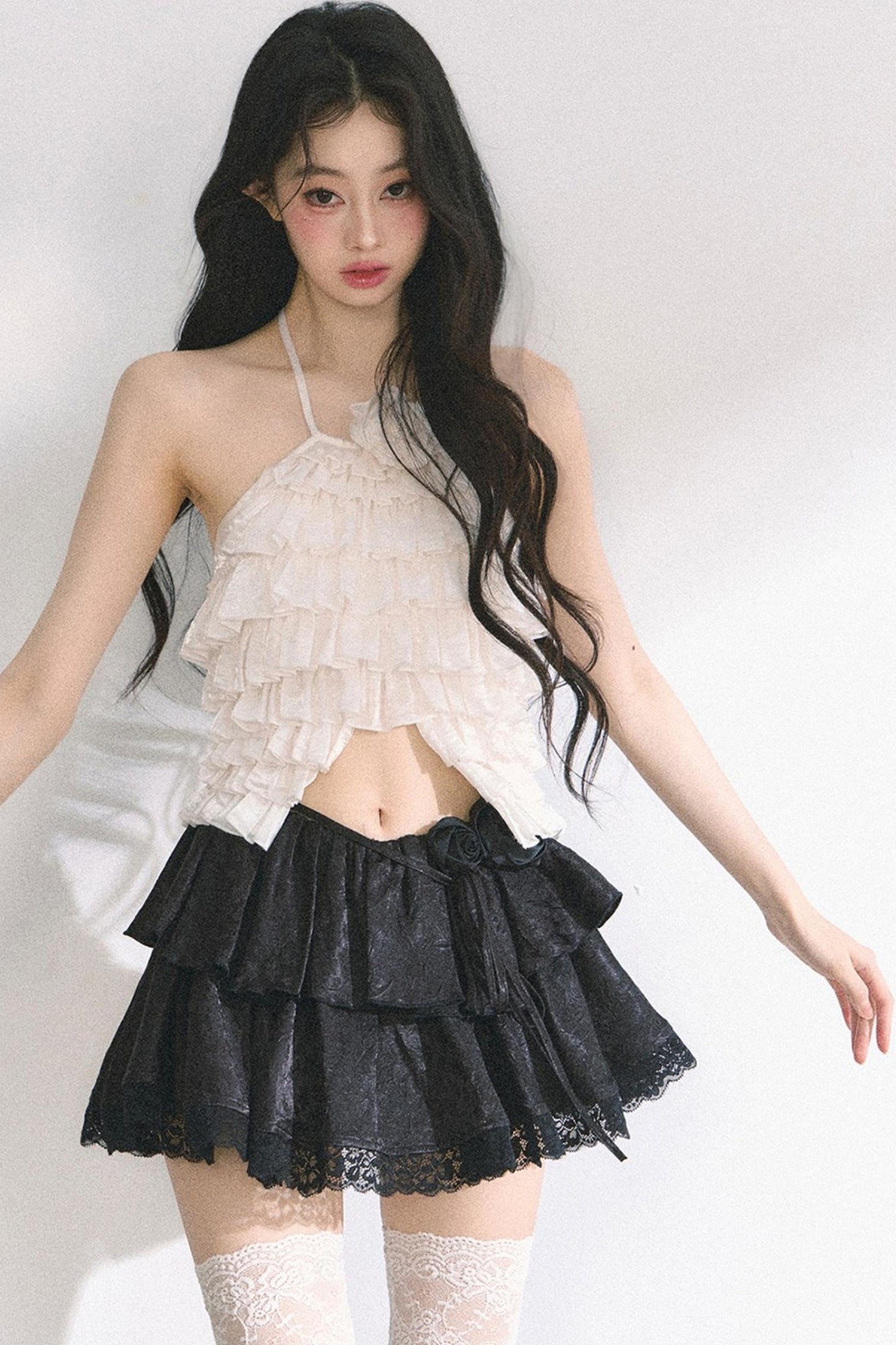 Floral Lace Bustier Skirt