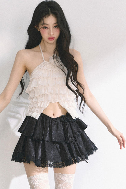 Floral Lace Bustier Skirt