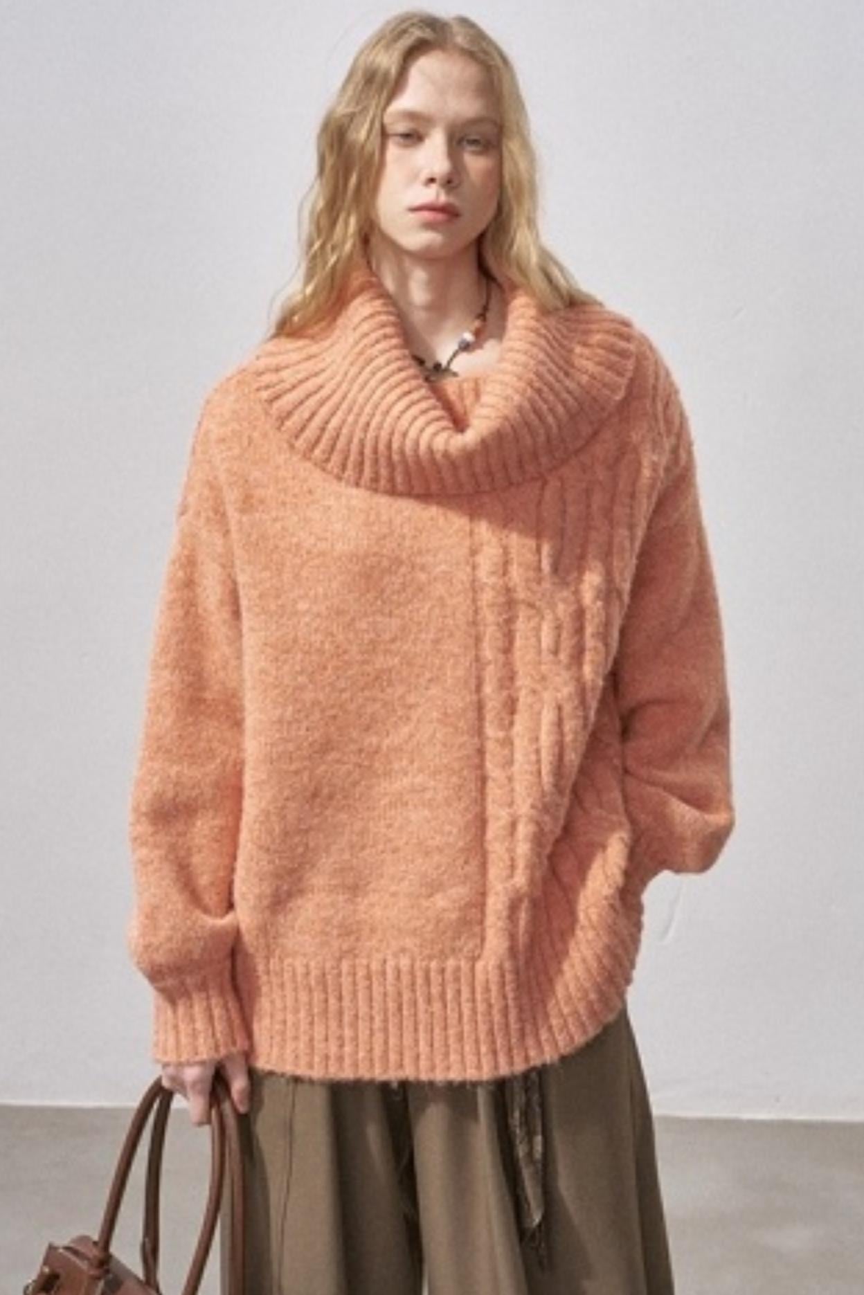 Cable-Knit Wool Off-Shoulder Sweater