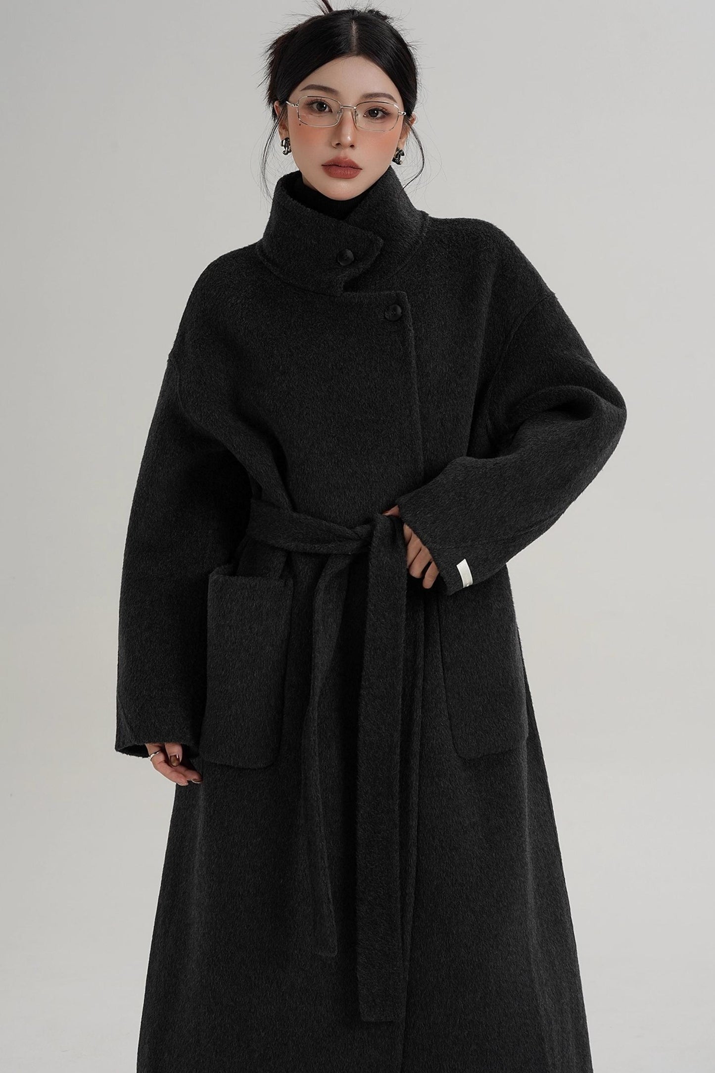 Elegant High-Neck Wool Coat