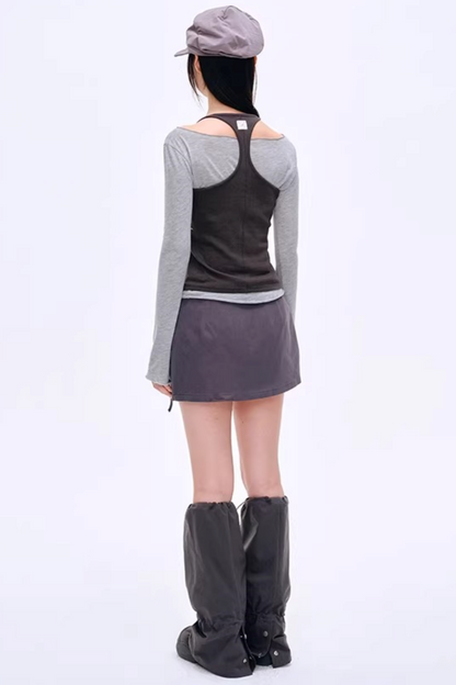 Side Slit Hip-Hugging Skirt Pants