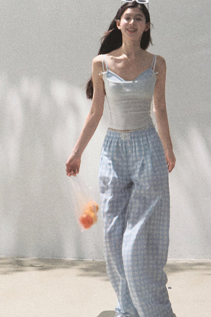 Wide-Leg Tencel Hemp Pants Set-Up