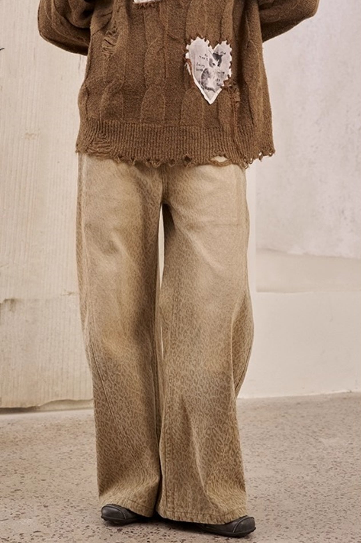 Leopard Split Wide Leg Pants