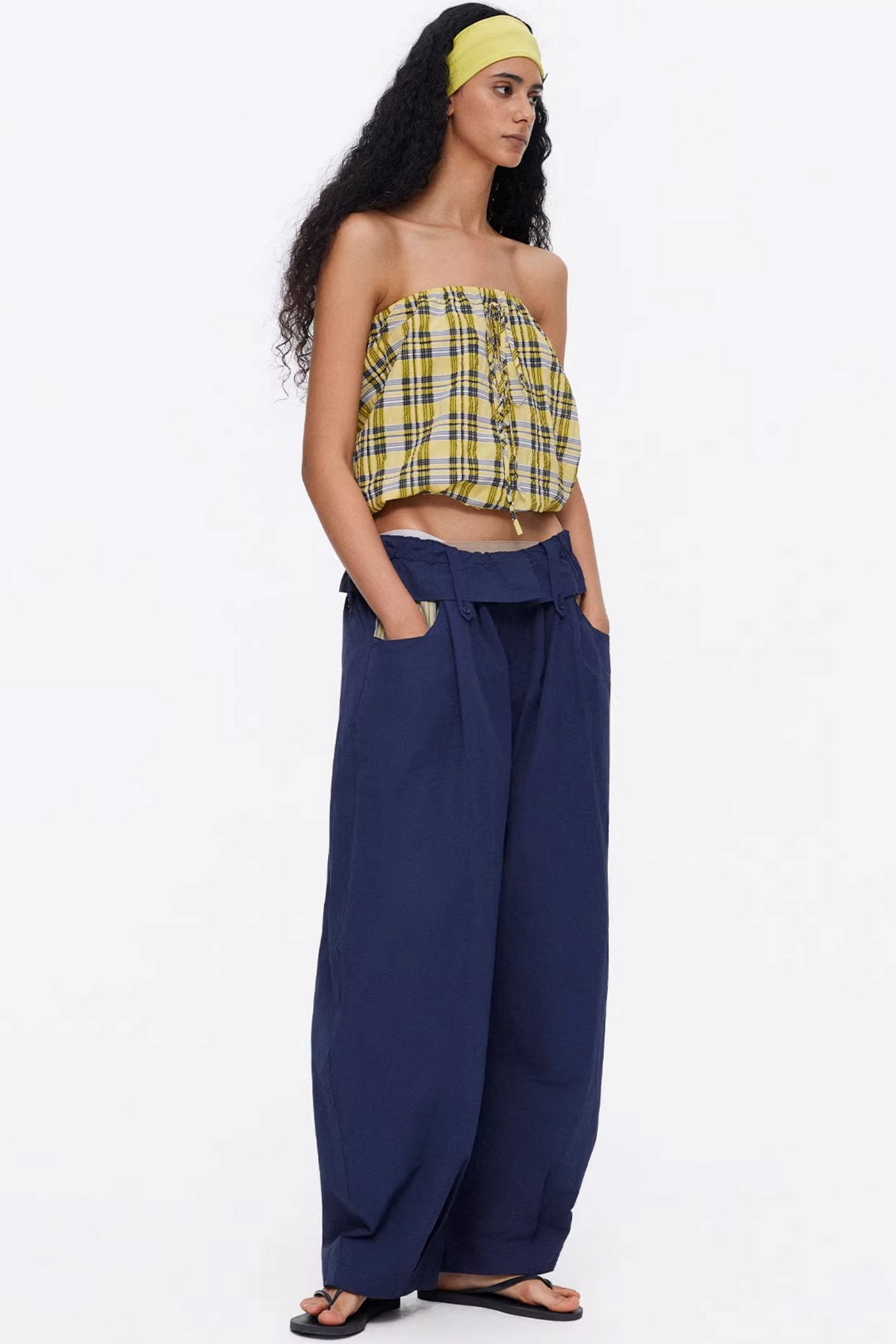 Lightweight Striped Tie-Front Top