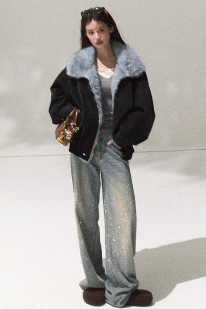 Skin Lace Wool Knit Sleeve Sweater Top