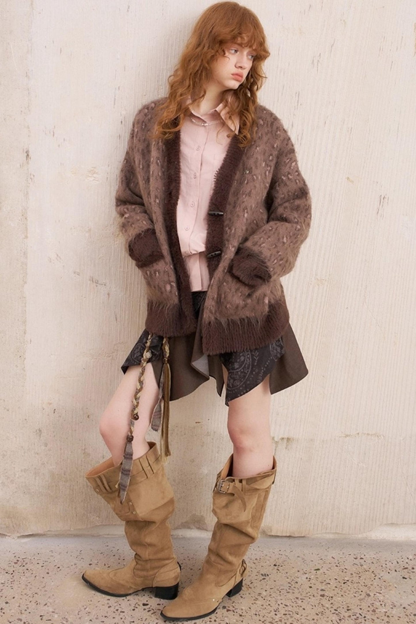 Cashew Flower Embroidered Long Sleeve Shirt