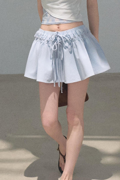 Embroidered Puffy A-Line Skirt