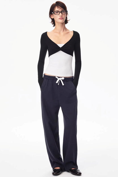 Color-Blocked Carrot Pants