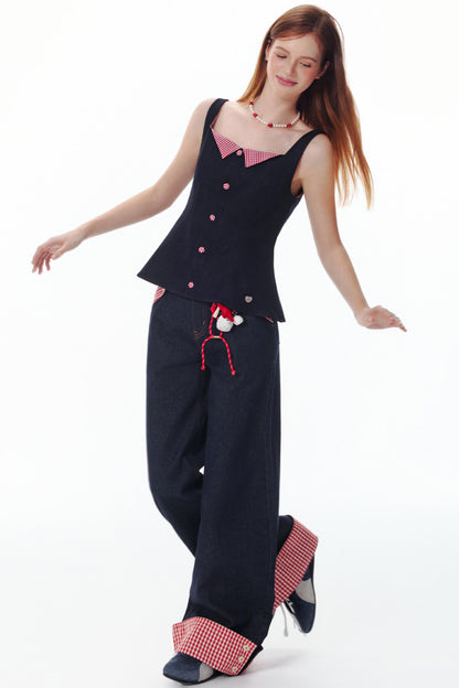 Colorblock Plaid Tank Top