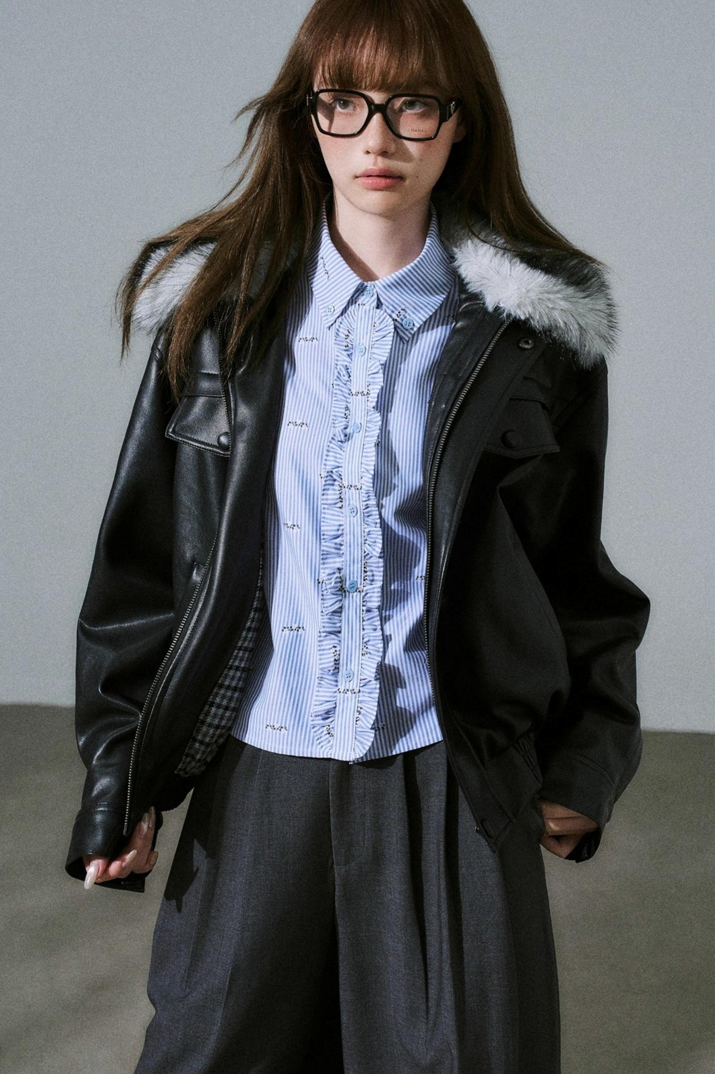 Lazy Silhouette Vintage Biker Jacket