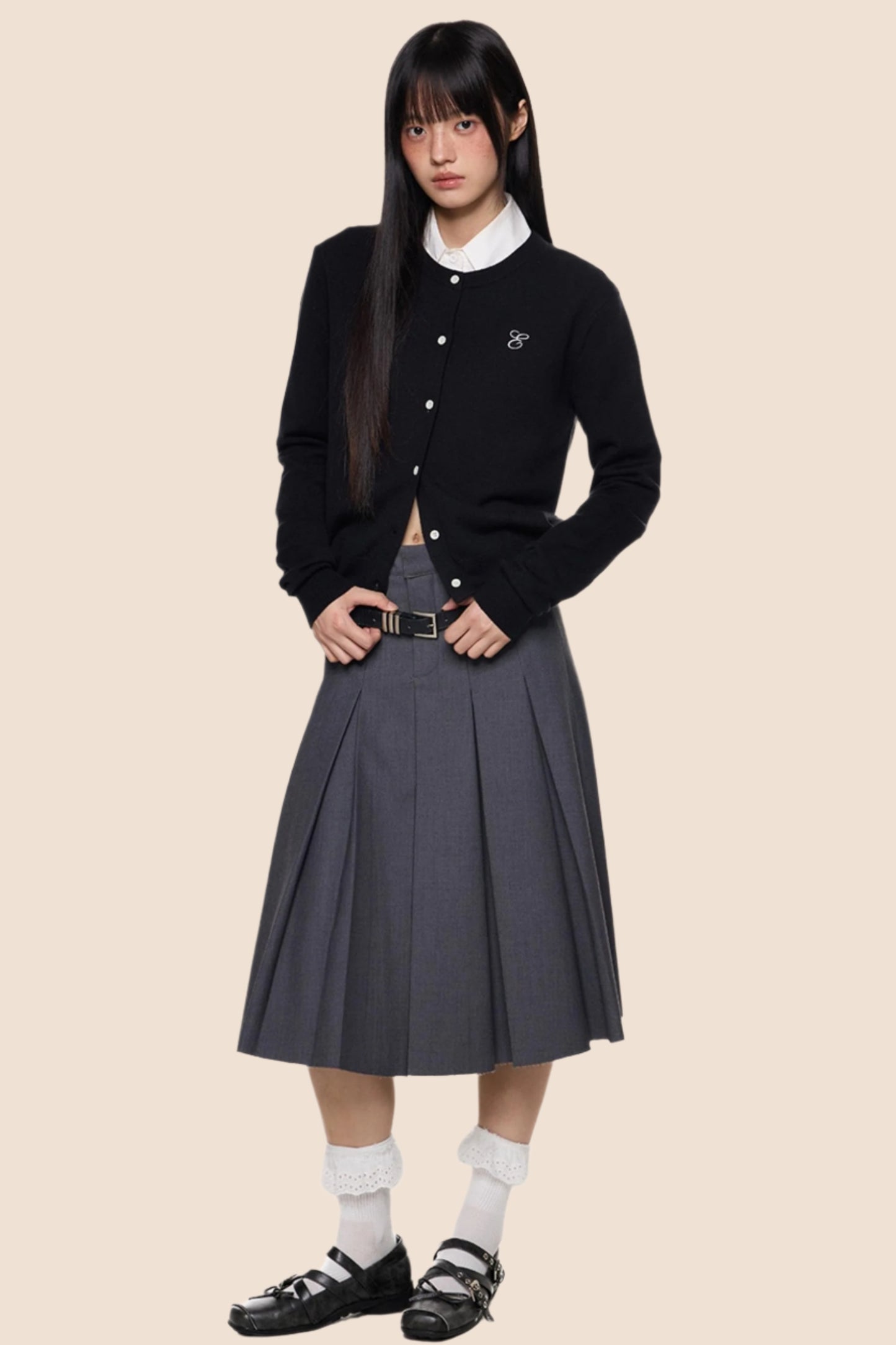 Embroidered Cropped Knit Sweater Cardigan