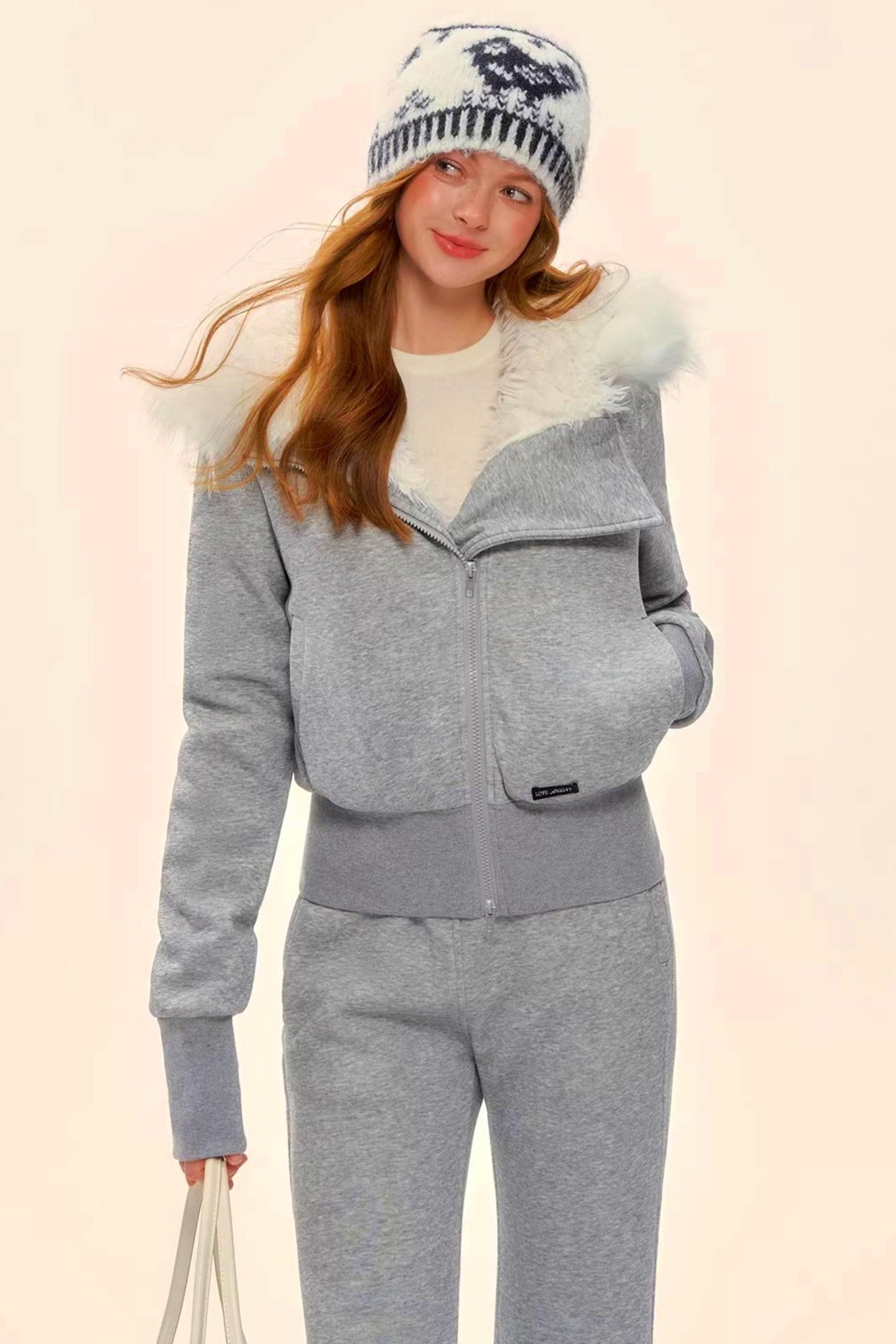 Retro Fleece Hooded Jacket Set-Up