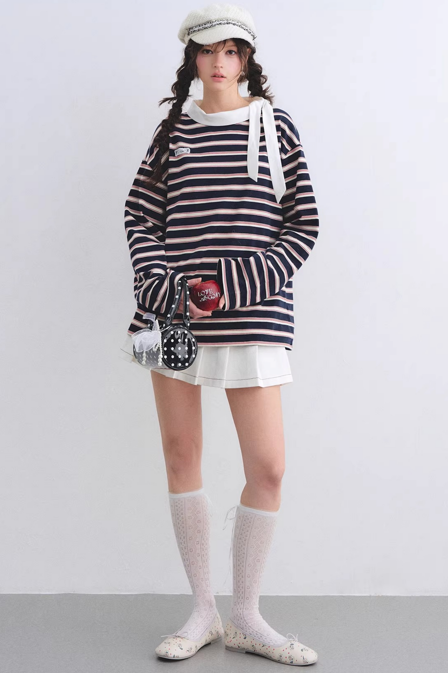 Retro Striped Color-Blocked Top