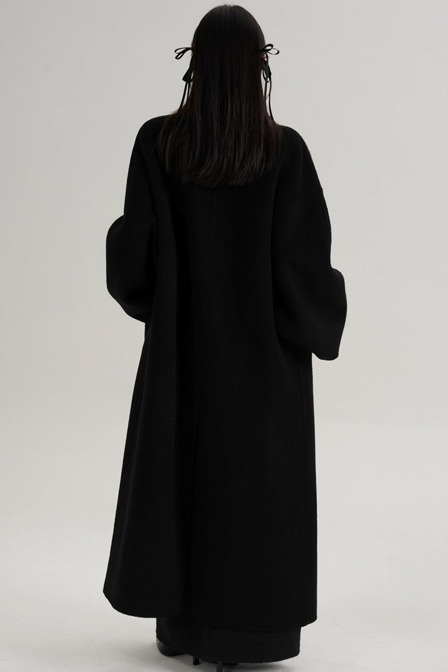 Stand-Up Collar Elongated Wool Coat