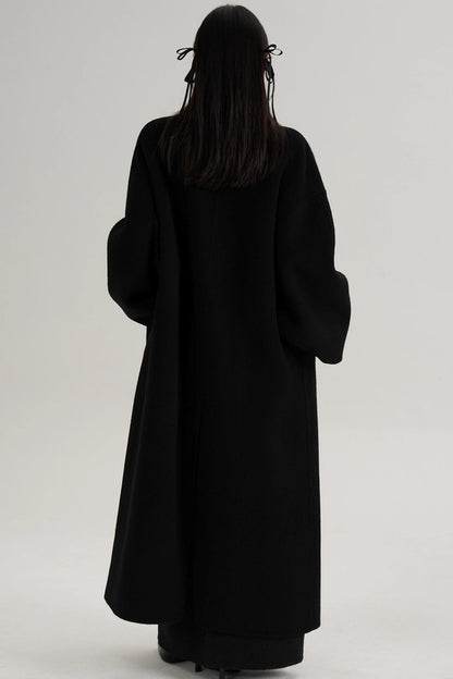 Stand-Up Collar Elongated Wool Coat