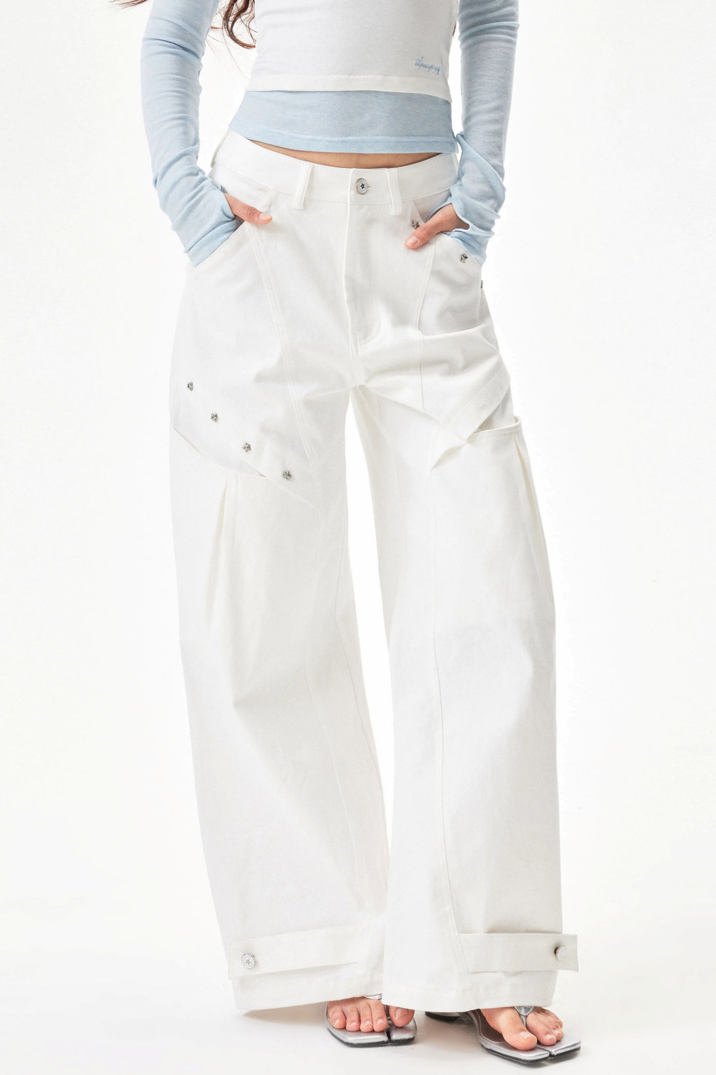 Star Rivet Deconstructed Pants