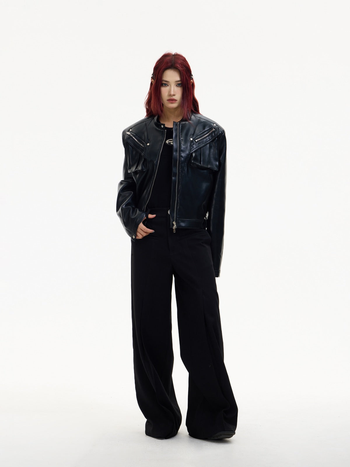 Loose straight wide-leg pants