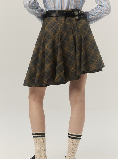 plaid pleated skirt