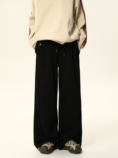 American retro solid color loose casual pants