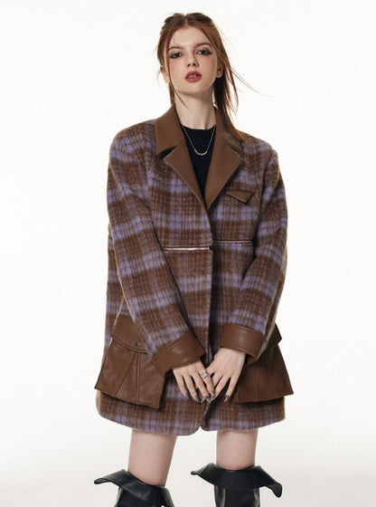 2 Styles - Tweed Plaid Jacket