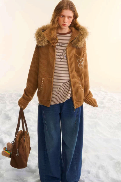 Brushed Distressed Retro Jeans