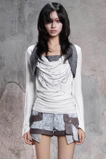 Diamond Collar Knit Top