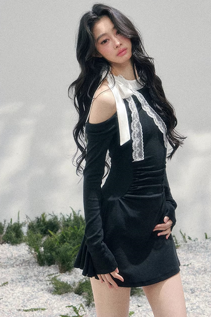 Entwined Warmth Waist-Cinching Dress