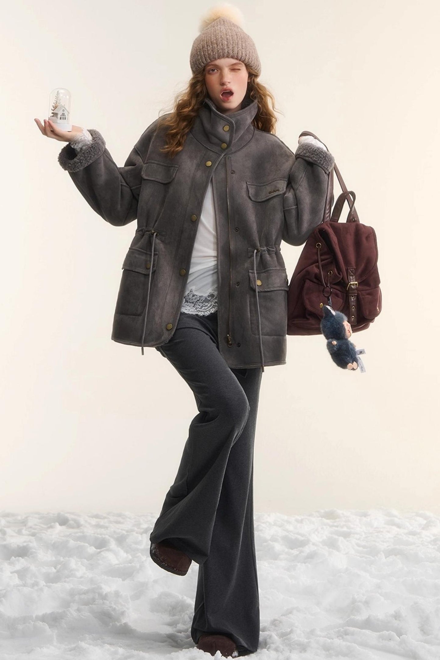 Irregular Flared Knit Pants