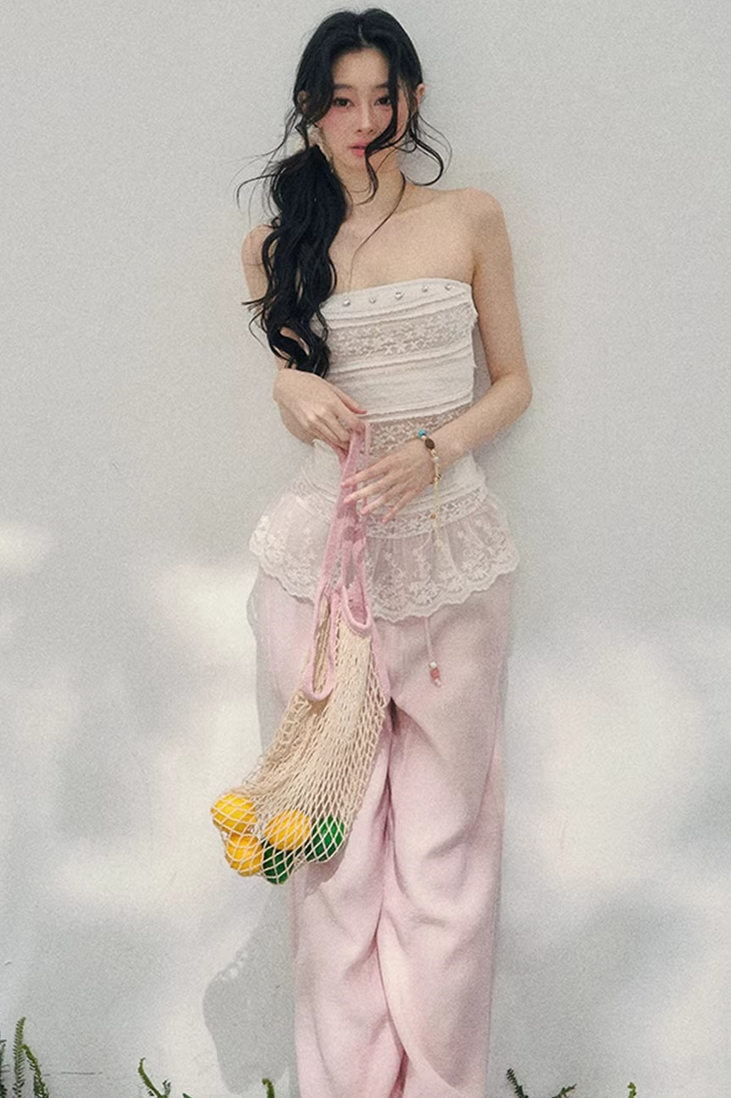 Hazy Muse Lace Tube Top