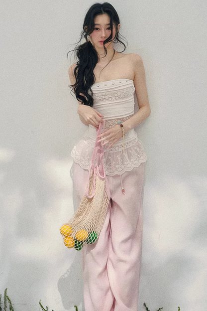 Hazy Muse Lace Tube Top