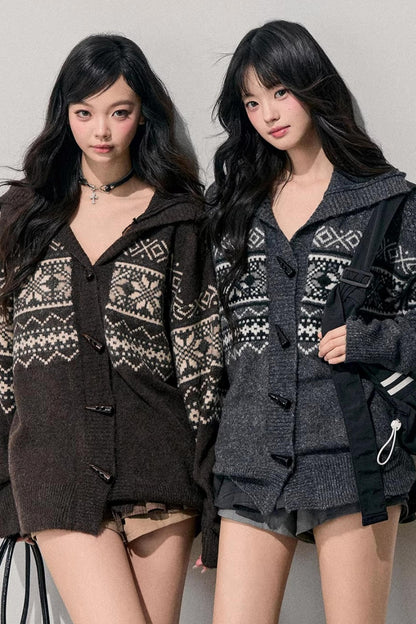 Fair Isle Duffle Cardigan