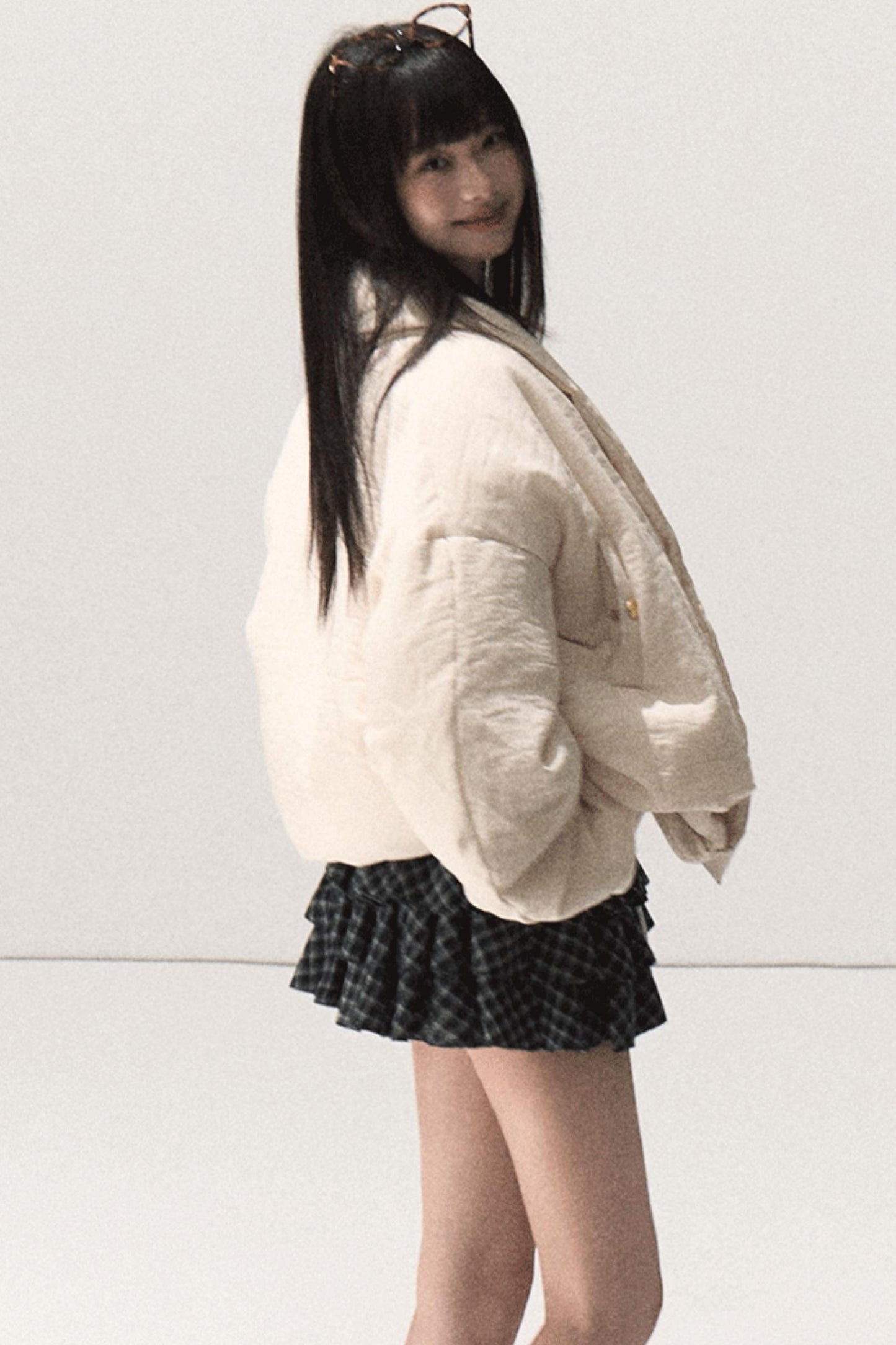 Shrine Plaid Woolen Cake A-Line Skirt