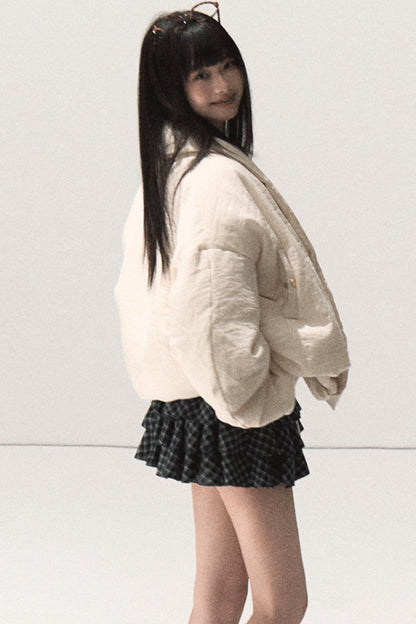 Shrine Plaid Woolen Cake A-Line Skirt