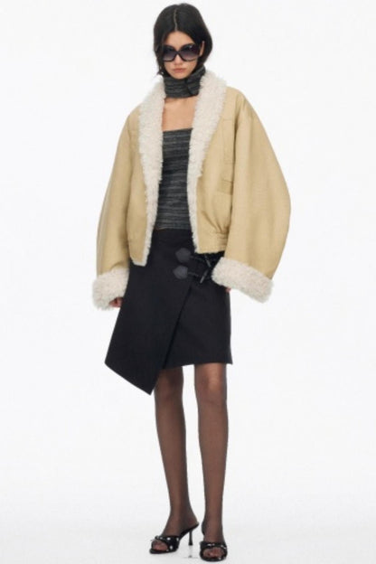 Irregular Toggle Button Skirt