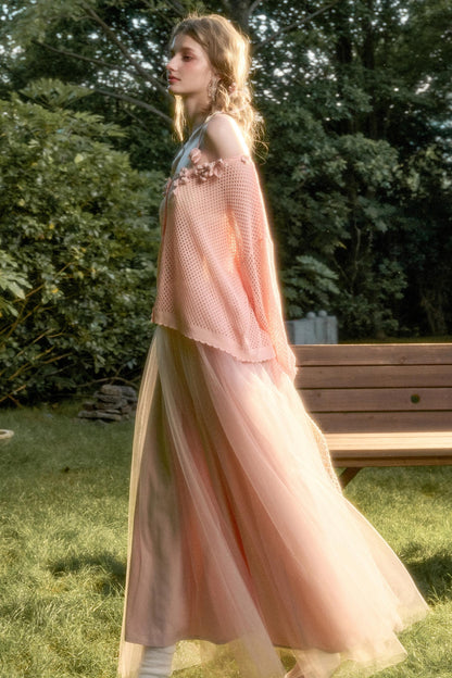 Galaxy Ice Silk Hollow Cardigan