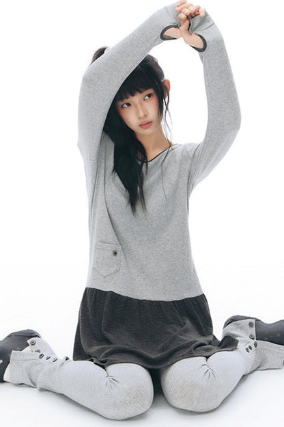 Patchwork Knit Dress