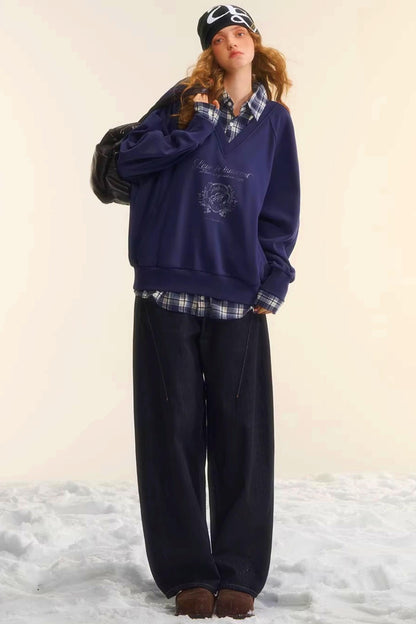 Brushed Distressed Retro Jeans