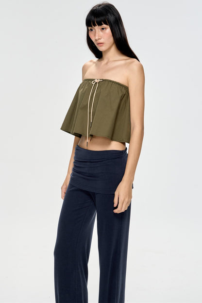 Bright Blue Backless Plunge Top