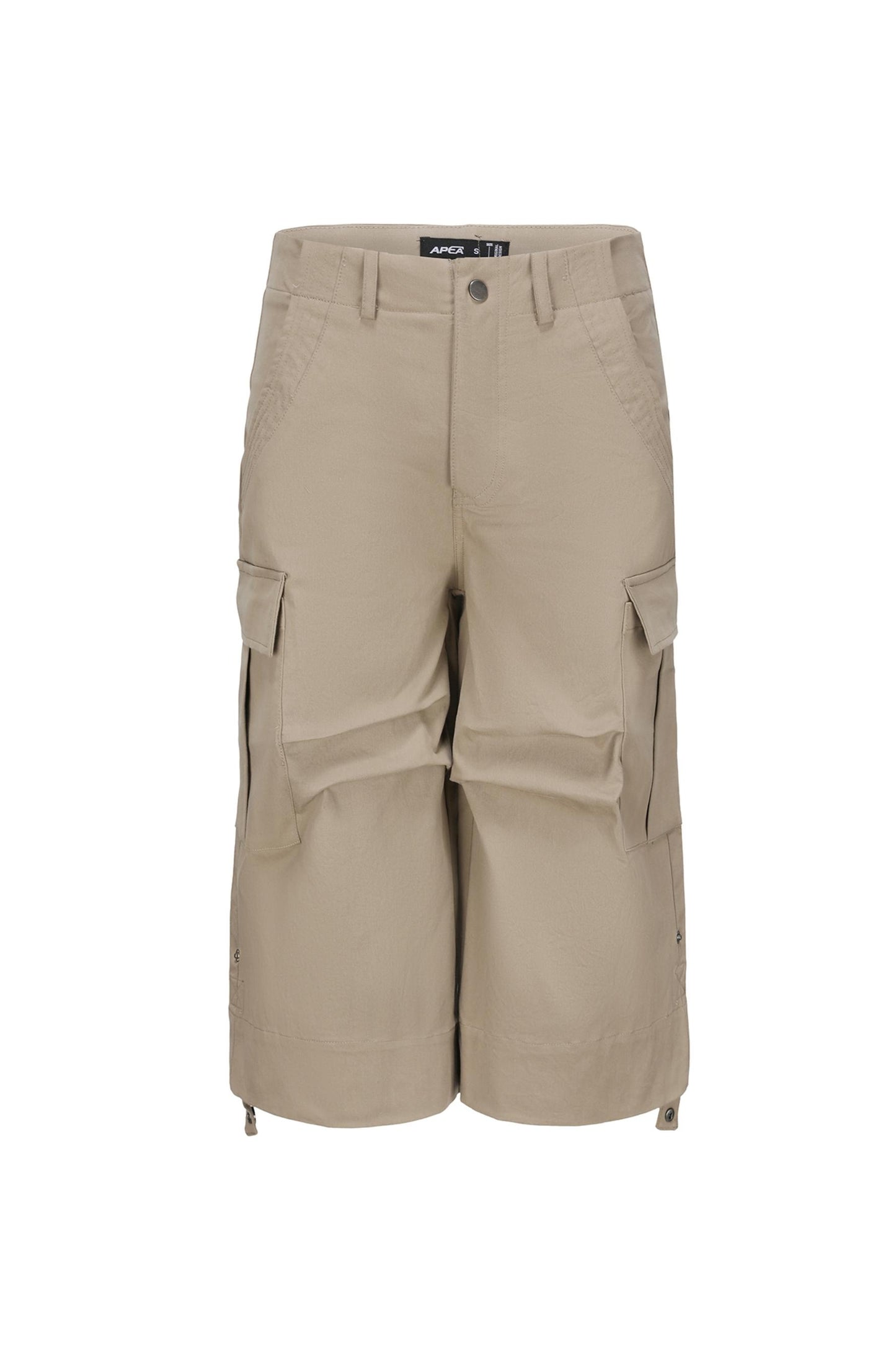 Khaki Wide-Leg Work Pants
