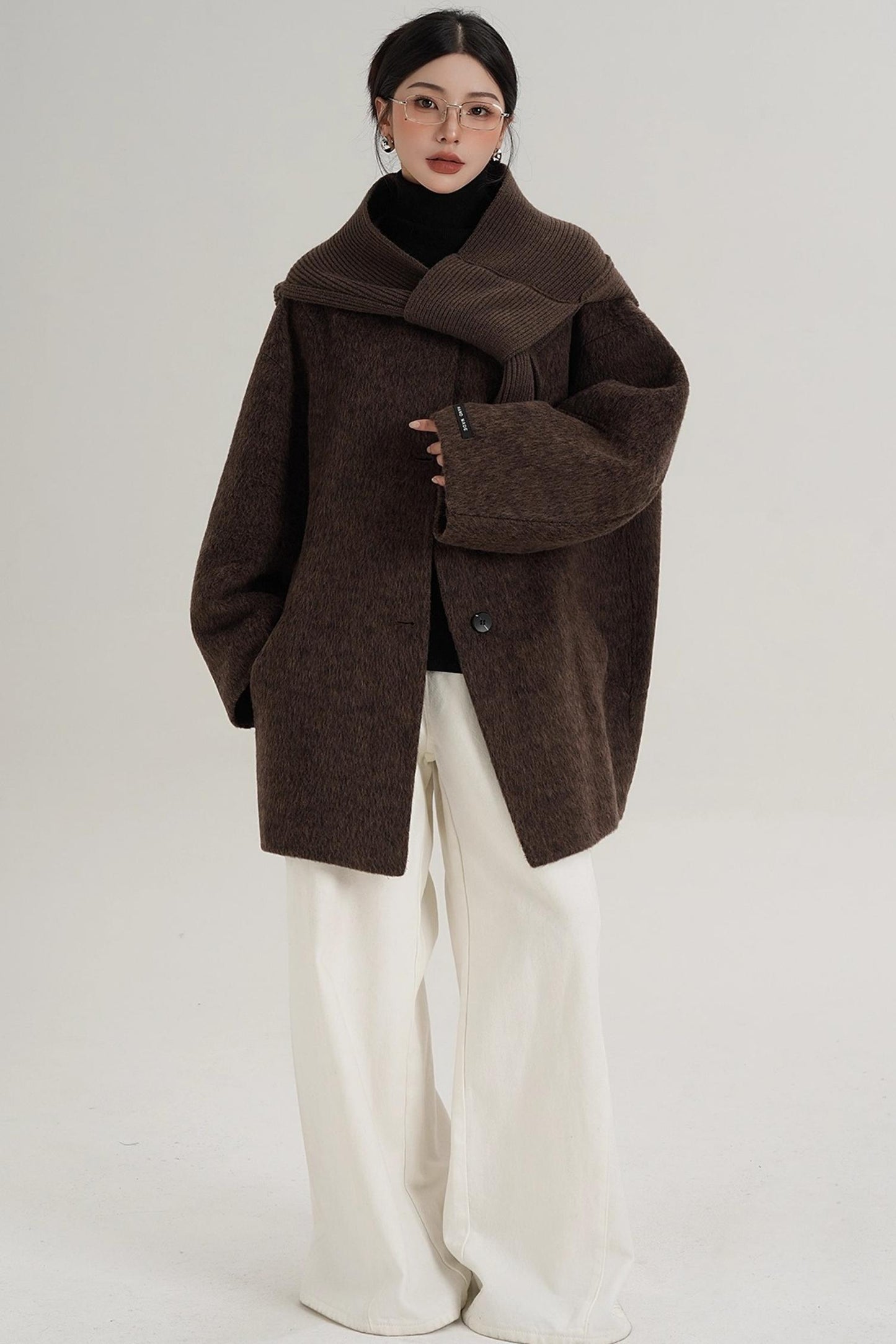 Elegant Chestnut Wool Coat