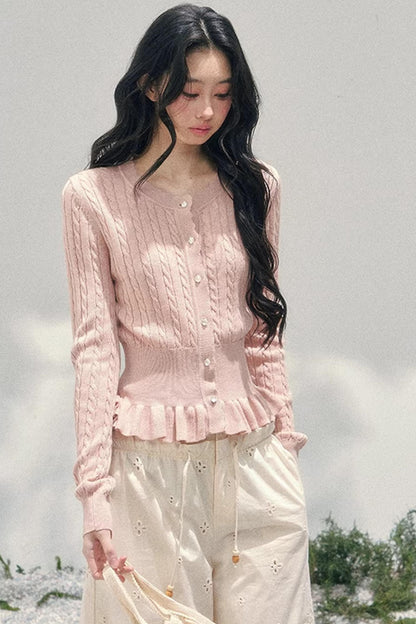 Pearl Soft Ode Ruffle Sweater