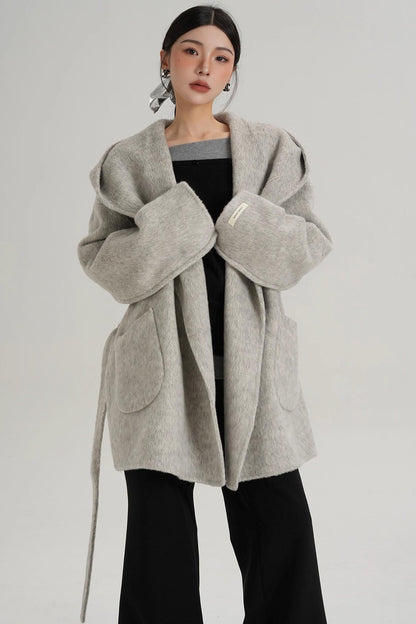 Autumn Hooded Woolen Coat