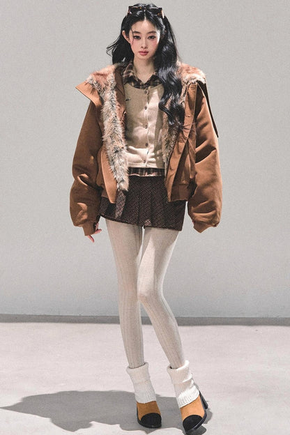 Hepburn-Style Quilted Winter Coat