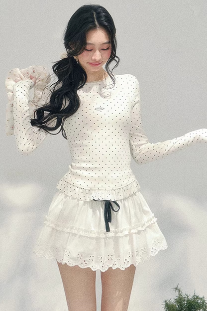 Spring White Half-Skirt