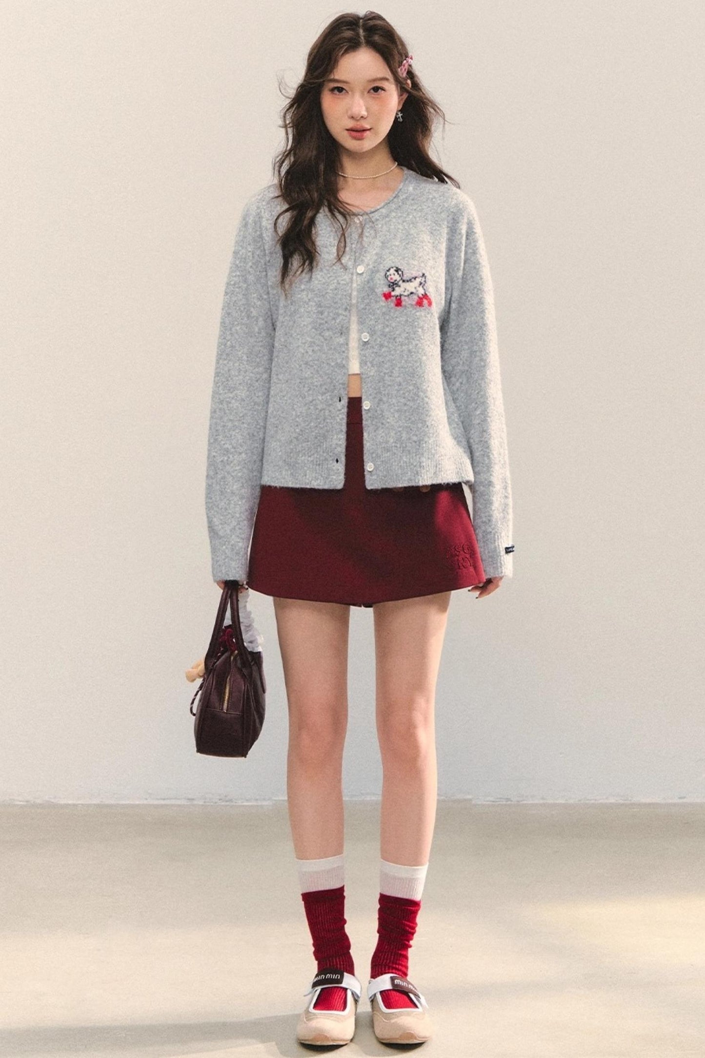 Soft Glutinous Dalmatian Jacquard Cardigan