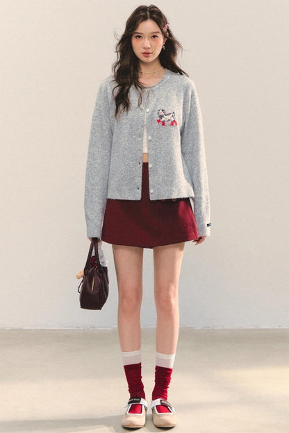 Soft Glutinous Dalmatian Jacquard Cardigan